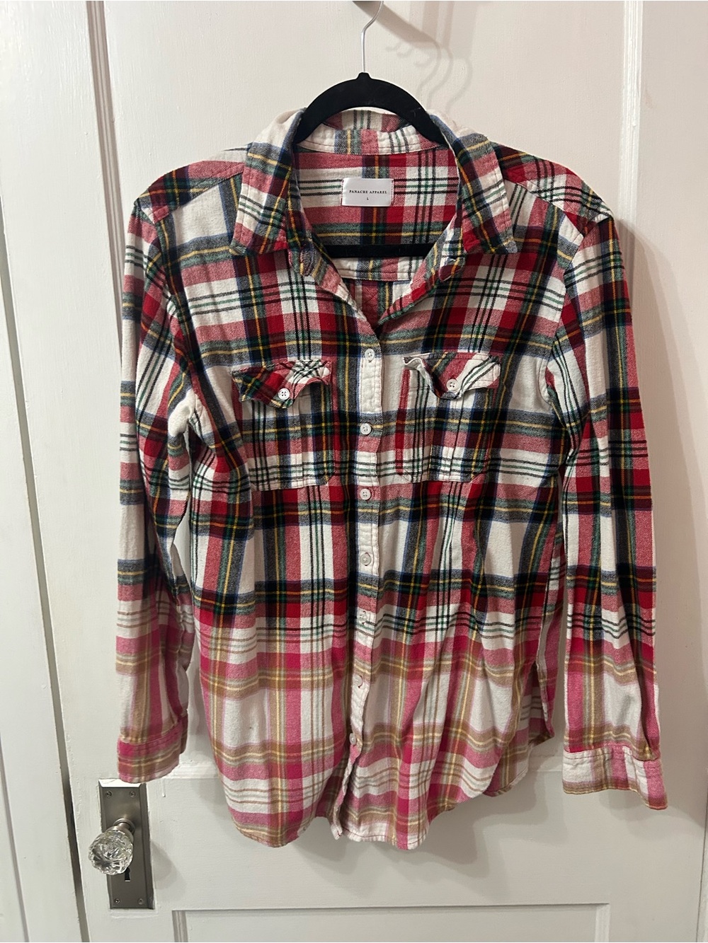 Panache Plaid Button-Down Shirt in Red, White, Green, Yellow